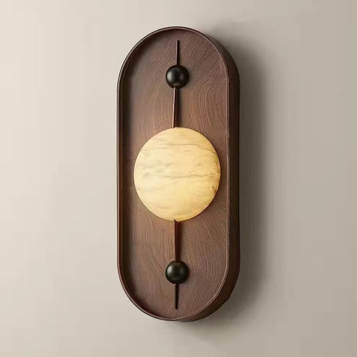 Applique murale 1 lumière avec abat-jour sphérique en marbre ovale en fer traditionnel français pour salon 