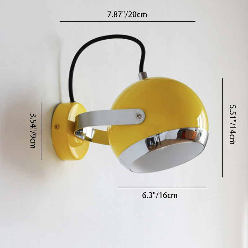 Contemporary Scandinavian Adjustable Iron Spherical Shade 1/2/3-Light Wall Sconce Lamp For Living Room