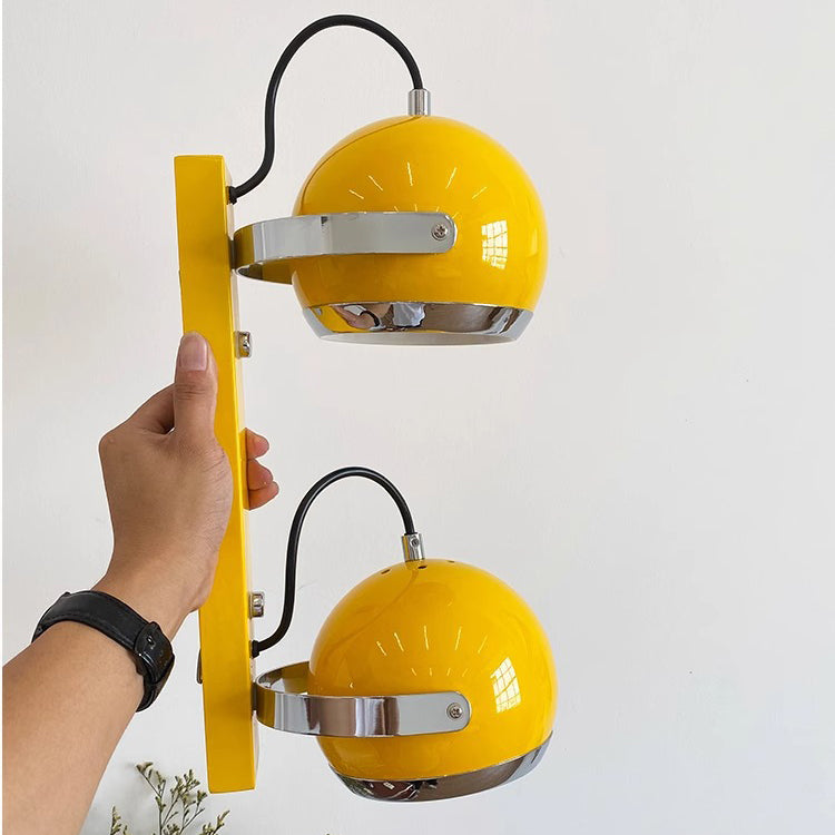Contemporary Scandinavian Adjustable Iron Spherical Shade 1/2/3-Light Wall Sconce Lamp For Living Room