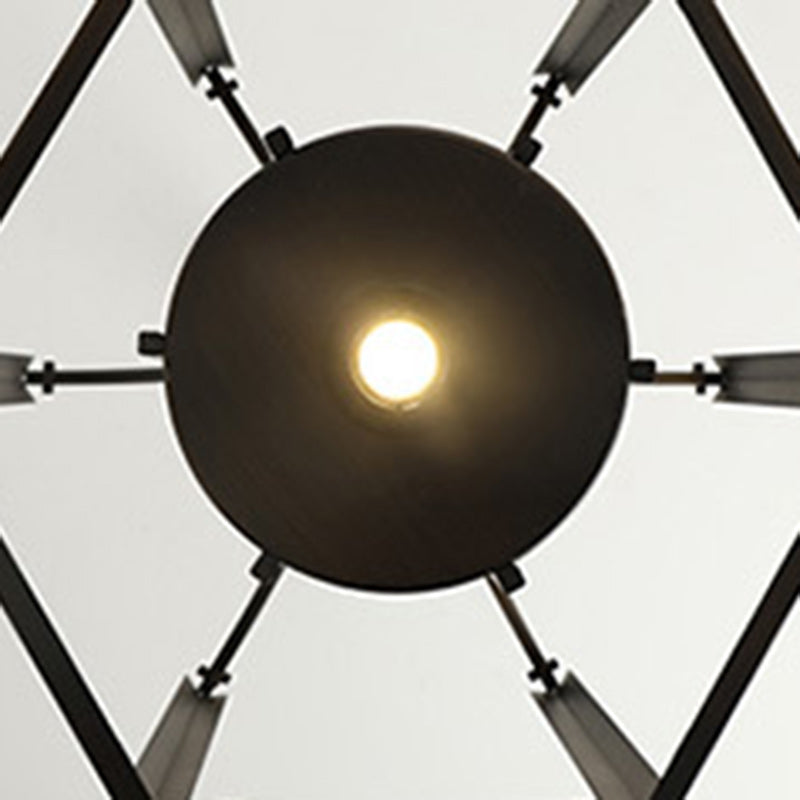 Traditional Vintage Imitation Marble Hexagon Glass Shade 1-Light Pendant Light For Living Room