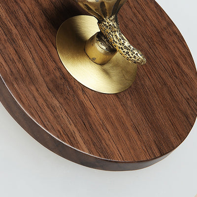 Traditional Chinese Rectangular Walnut Wood Acrylic Shade LED Wall Sconce Lamp For Living Room