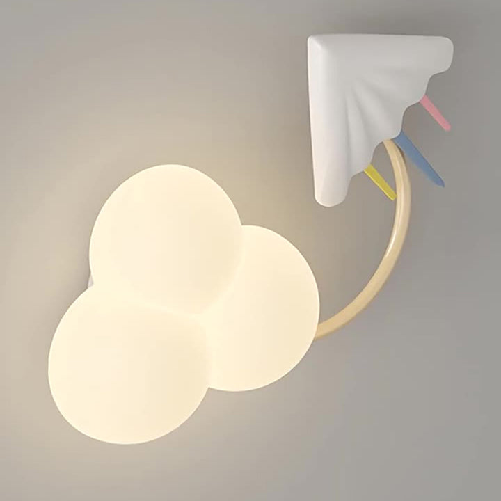 Contemporain Créatif Arc-en-ciel Montgolfière Cerf-volant Fer PE LED Applique Murale Lampe Pour Salon 