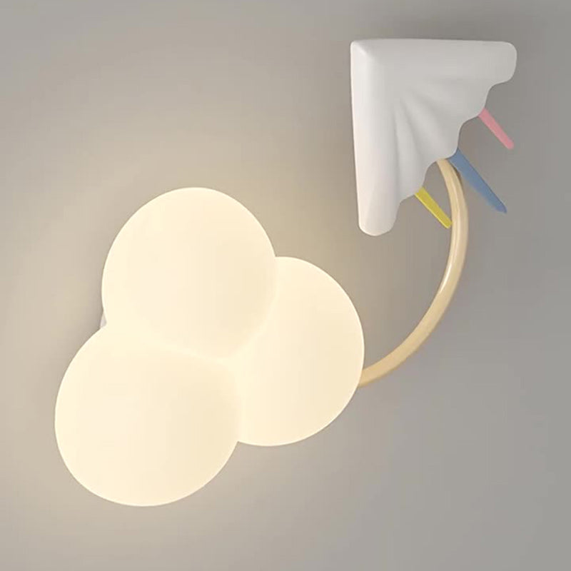 Contemporain Créatif Arc-en-ciel Montgolfière Cerf-volant Fer PE LED Applique Murale Lampe Pour Salon 