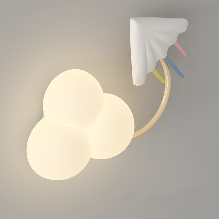Contemporain Créatif Arc-en-ciel Montgolfière Cerf-volant Fer PE LED Applique Murale Lampe Pour Salon 