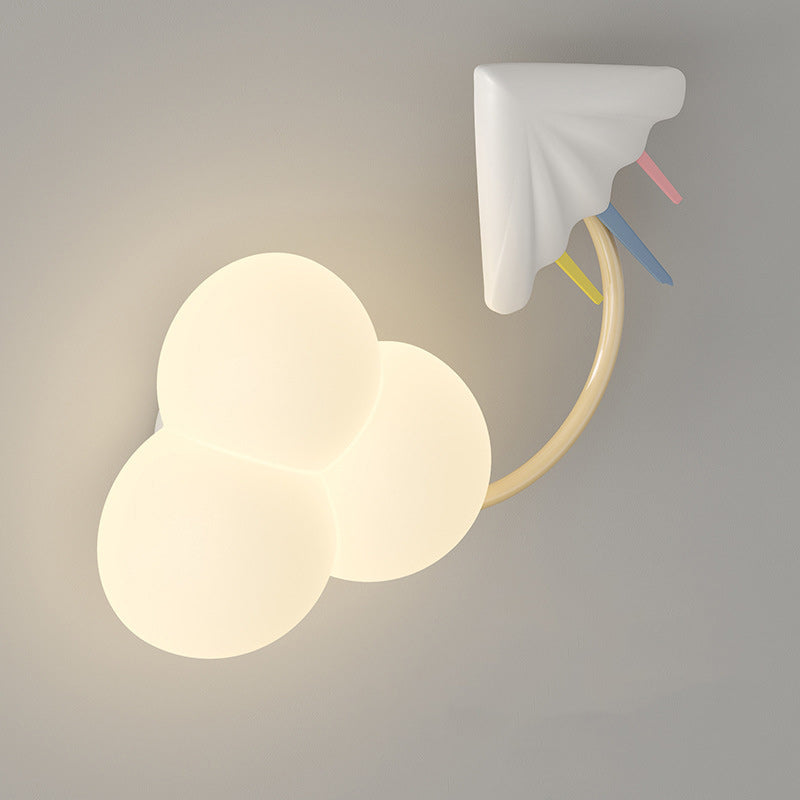 Contemporain Créatif Arc-en-ciel Montgolfière Cerf-volant Fer PE LED Applique Murale Lampe Pour Salon 
