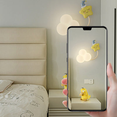Contemporain Créatif Arc-en-ciel Montgolfière Cerf-volant Fer PE LED Applique Murale Lampe Pour Salon 
