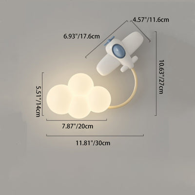 Contemporain Créatif Arc-en-ciel Montgolfière Cerf-volant Fer PE LED Applique Murale Lampe Pour Salon 