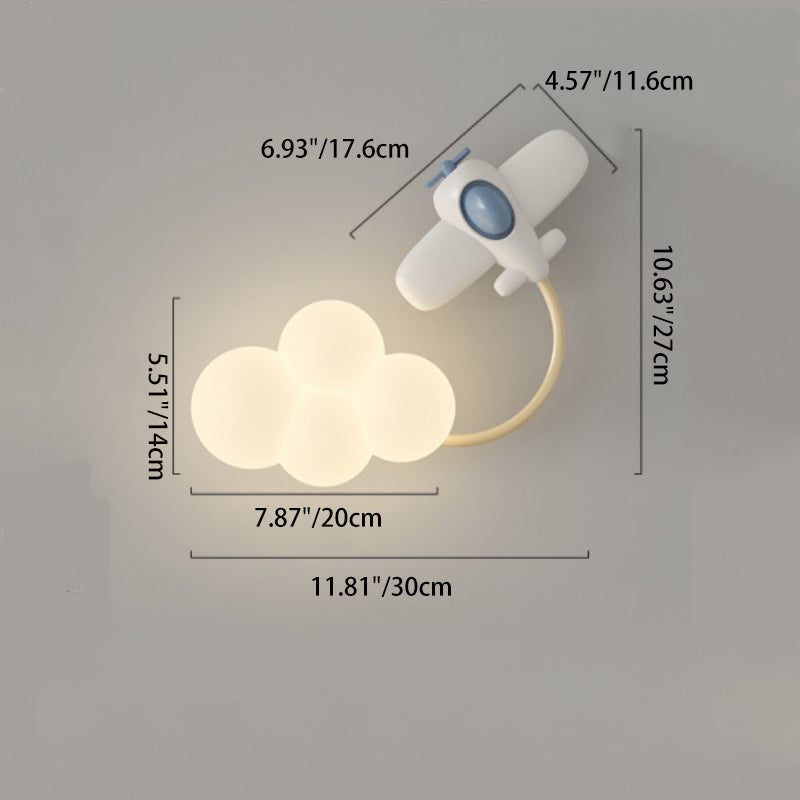 Contemporain Créatif Arc-en-ciel Montgolfière Cerf-volant Fer PE LED Applique Murale Lampe Pour Salon 