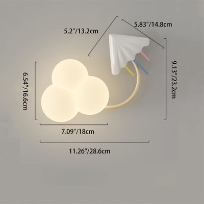 Contemporain Créatif Arc-en-ciel Montgolfière Cerf-volant Fer PE LED Applique Murale Lampe Pour Salon 