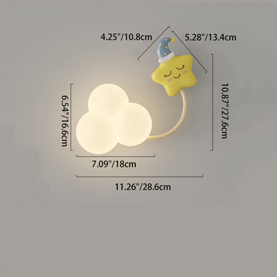 Contemporain Créatif Arc-en-ciel Montgolfière Cerf-volant Fer PE LED Applique Murale Lampe Pour Salon 