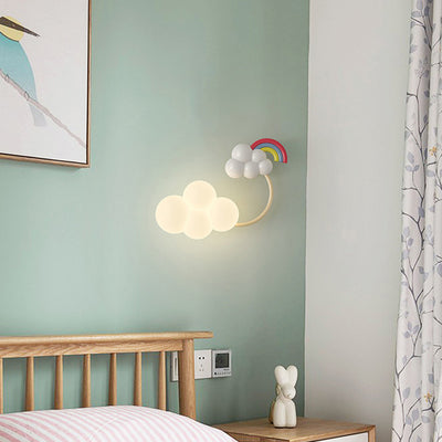 Contemporain Créatif Arc-en-ciel Montgolfière Cerf-volant Fer PE LED Applique Murale Lampe Pour Salon 