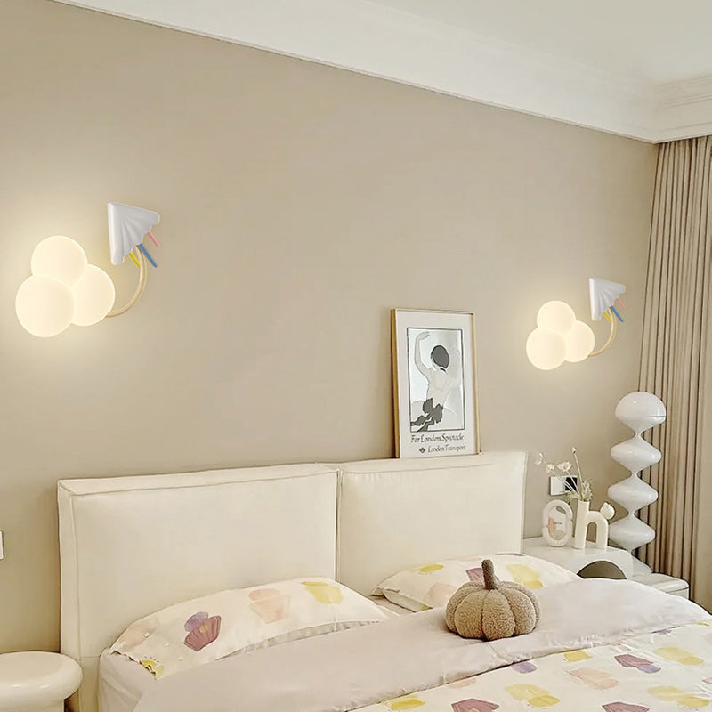 Contemporain Créatif Arc-en-ciel Montgolfière Cerf-volant Fer PE LED Applique Murale Lampe Pour Salon 