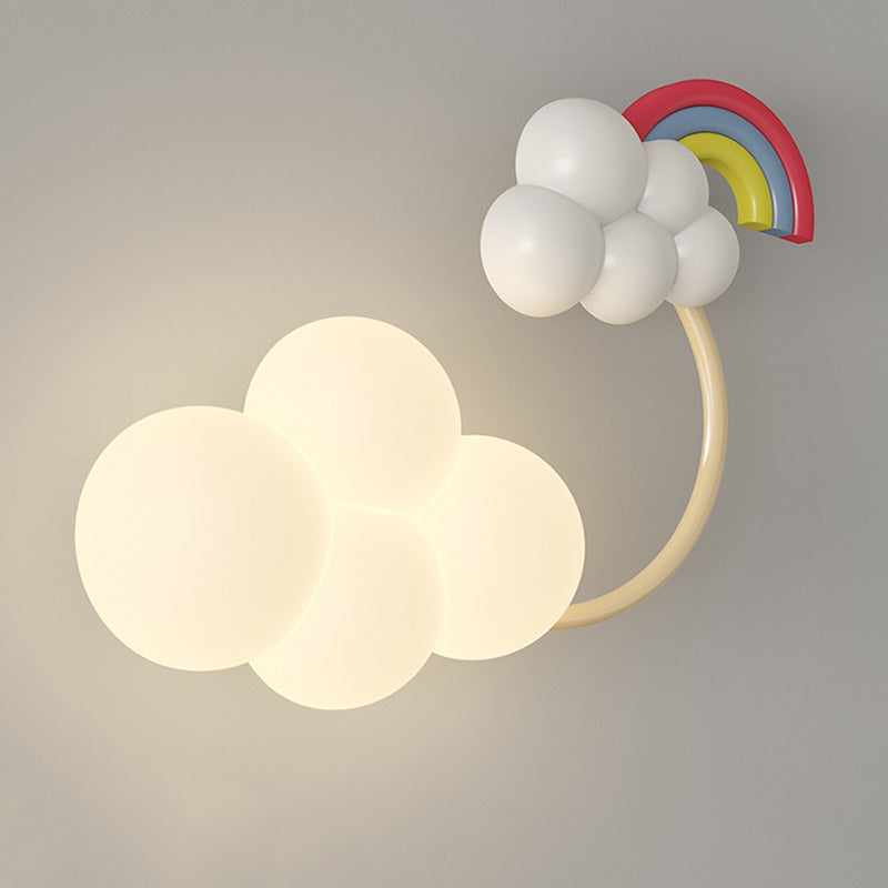 Contemporain Créatif Arc-en-ciel Montgolfière Cerf-volant Fer PE LED Applique Murale Lampe Pour Salon 