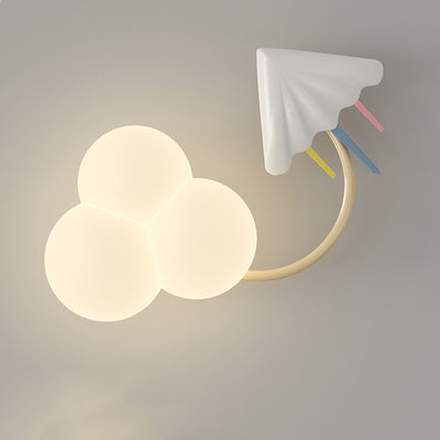 Contemporain Créatif Arc-en-ciel Montgolfière Cerf-volant Fer PE LED Applique Murale Lampe Pour Salon 
