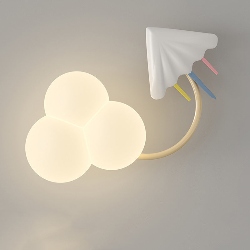 Contemporain Créatif Arc-en-ciel Montgolfière Cerf-volant Fer PE LED Applique Murale Lampe Pour Salon 