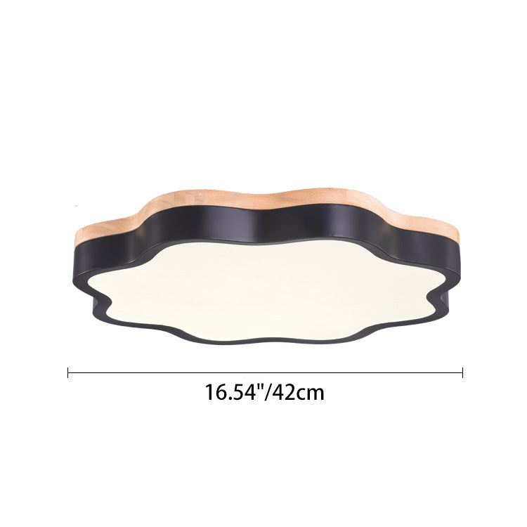 Contemporary Scandinavian Macaron Flower Iron Acrylic LED Flush Mount Ceiling Light For Living Room