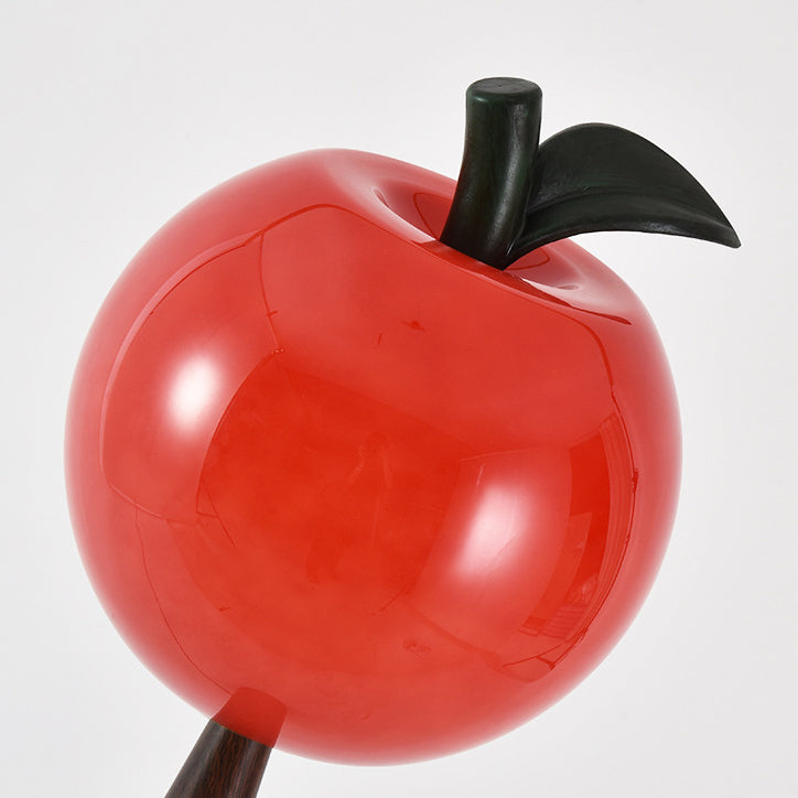 Lampe de sol contemporaine créative en verre de pomme poire avec abat-jour en métal et résine à 1 lumière pour salon 