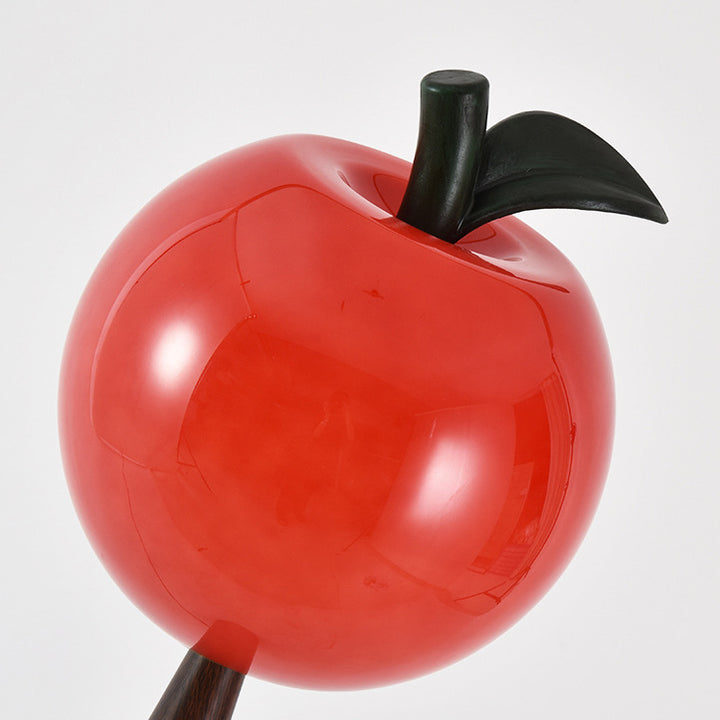 Lampe de sol contemporaine créative en verre de pomme poire avec abat-jour en métal et résine à 1 lumière pour salon 