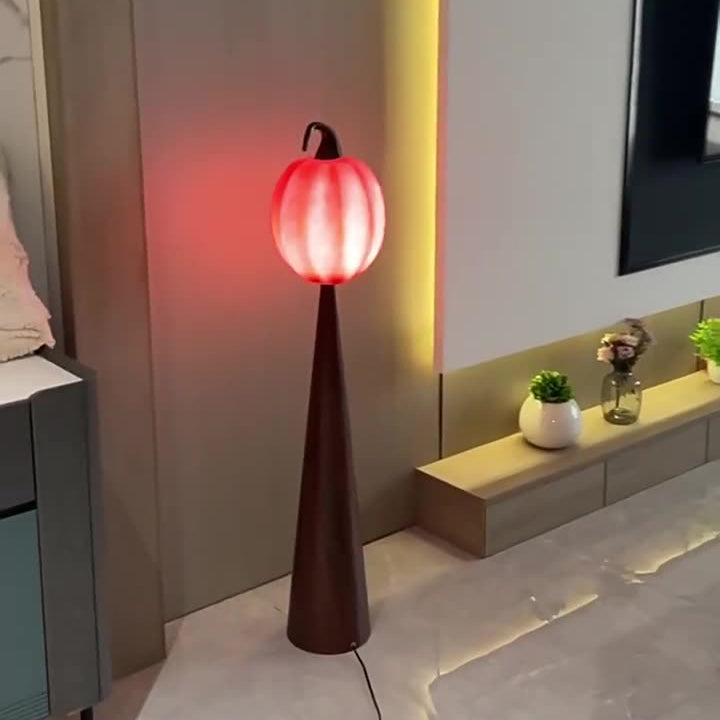 Lampe de sol contemporaine créative en verre de pomme poire avec abat-jour en métal et résine à 1 lumière pour salon 