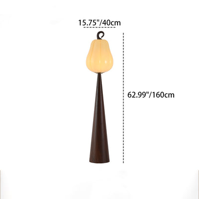 Contemporary Creative Fruit Apple Pear Glass Shade Metal Resin 1-Light Standing Floor Lamp For Living Room