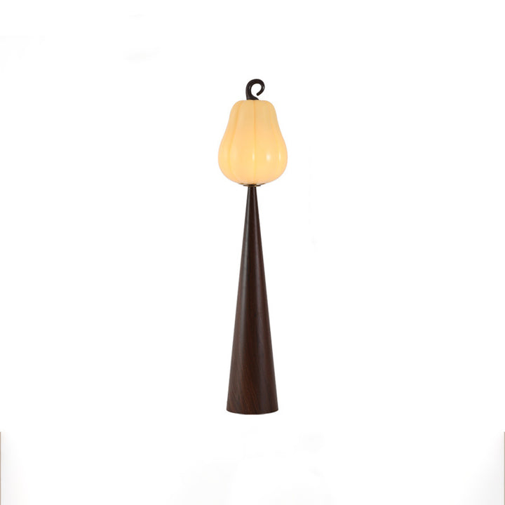 Lampe de sol contemporaine créative en verre de pomme poire avec abat-jour en métal et résine à 1 lumière pour salon 
