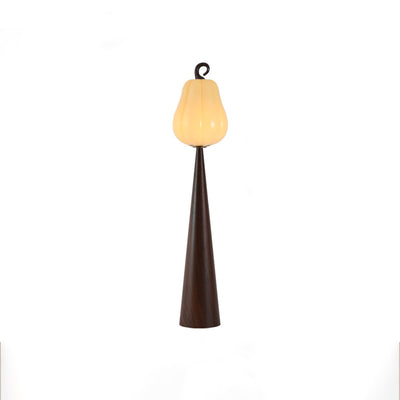 Contemporary Creative Fruit Apple Pear Glass Shade Metal Resin 1-Light Standing Floor Lamp For Living Room