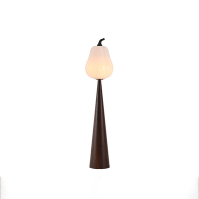 Contemporary Creative Fruit Apple Pear Glass Shade Metal Resin 1-Light Standing Floor Lamp For Living Room