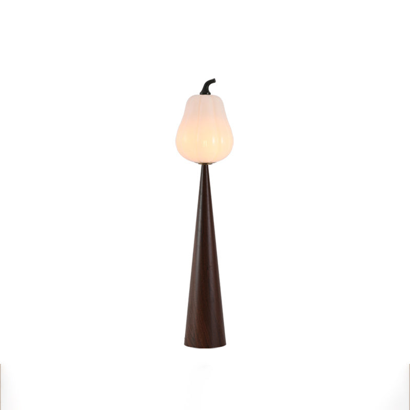 Contemporary Creative Fruit Apple Pear Glass Shade Metal Resin 1-Light Standing Floor Lamp For Living Room