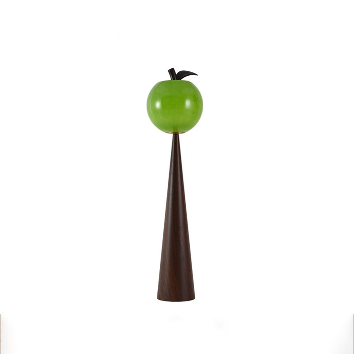 Lampe de sol contemporaine créative en verre de pomme poire avec abat-jour en métal et résine à 1 lumière pour salon 