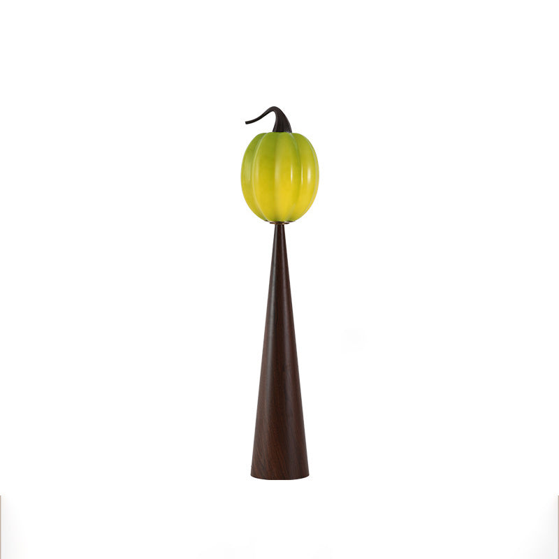 Lampe de sol contemporaine créative en verre de pomme poire avec abat-jour en métal et résine à 1 lumière pour salon 