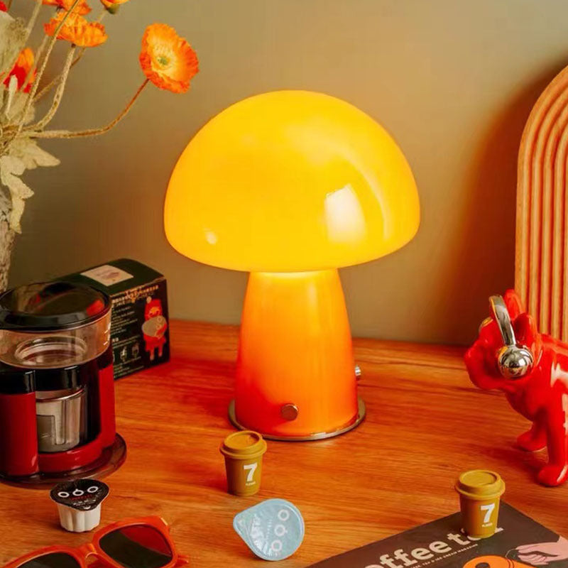 Abat-jour champignon en verre créatif contemporain 1 lumière pour lampe de table pour bureau à domicile 