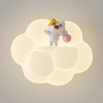 Contemporary Creative PE Cloud Shade Animal Bear Monkey LED Wall Sconce Lamp For Bedroom