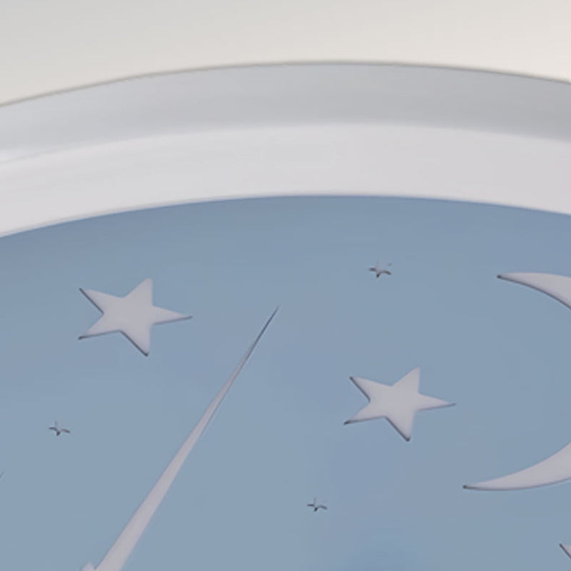 Zeitgenössische kreative Astronauten-Planeten-Eisen-Acryl-LED-Deckenleuchte für das Wohnzimmer 
