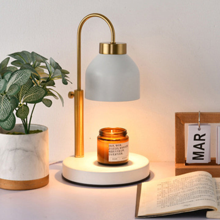 Lampe de table en cire fondante à 1 lumière levable ronde en fer nordique contemporain pour chambre à coucher 