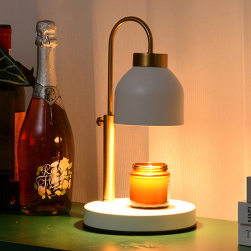 Lampe de table en cire fondante à 1 lumière levable ronde en fer nordique contemporain pour chambre à coucher 