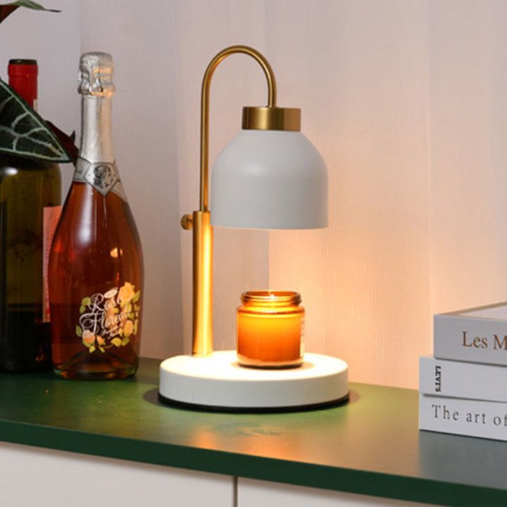 Lampe de table en cire fondante à 1 lumière levable ronde en fer nordique contemporain pour chambre à coucher 