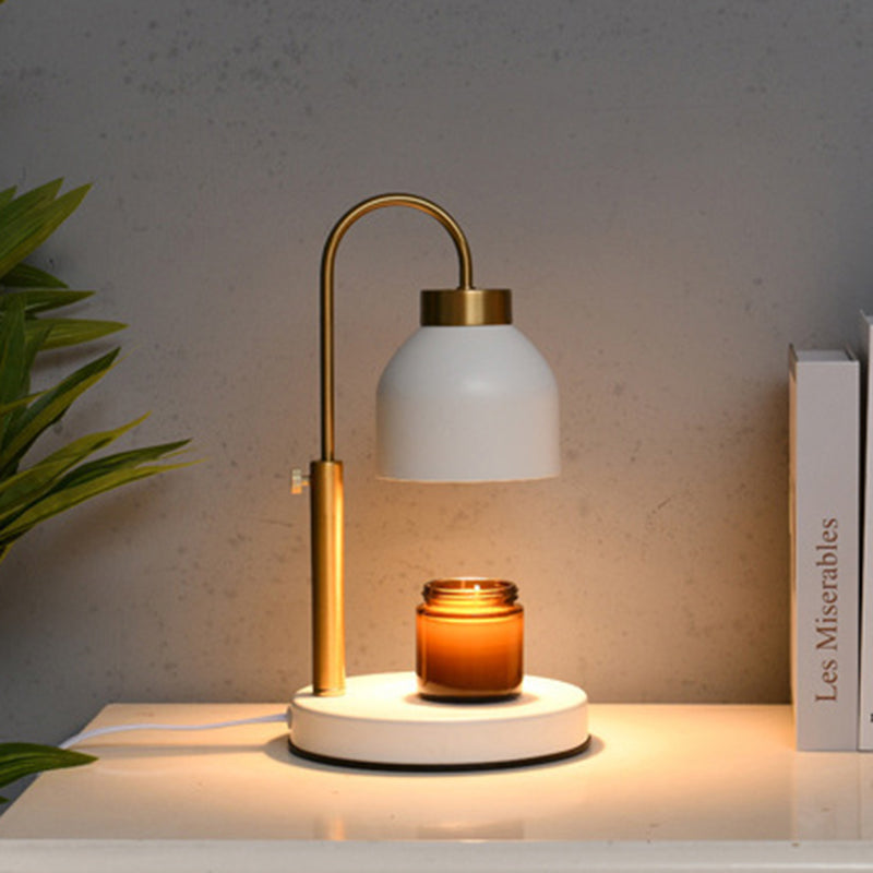 Lampe de table en cire fondante à 1 lumière levable ronde en fer nordique contemporain pour chambre à coucher 