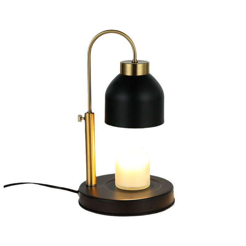 Lampe de table en cire fondante à 1 lumière levable ronde en fer nordique contemporain pour chambre à coucher 