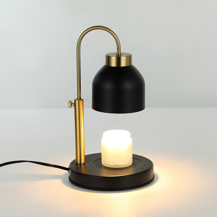 Lampe de table en cire fondante à 1 lumière levable ronde en fer nordique contemporain pour chambre à coucher 