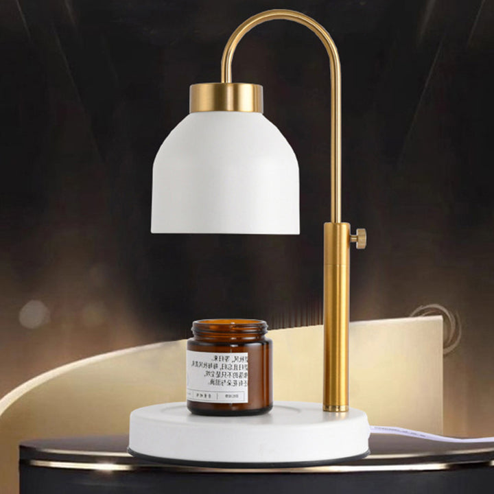 Lampe de table en cire fondante à 1 lumière levable ronde en fer nordique contemporain pour chambre à coucher 