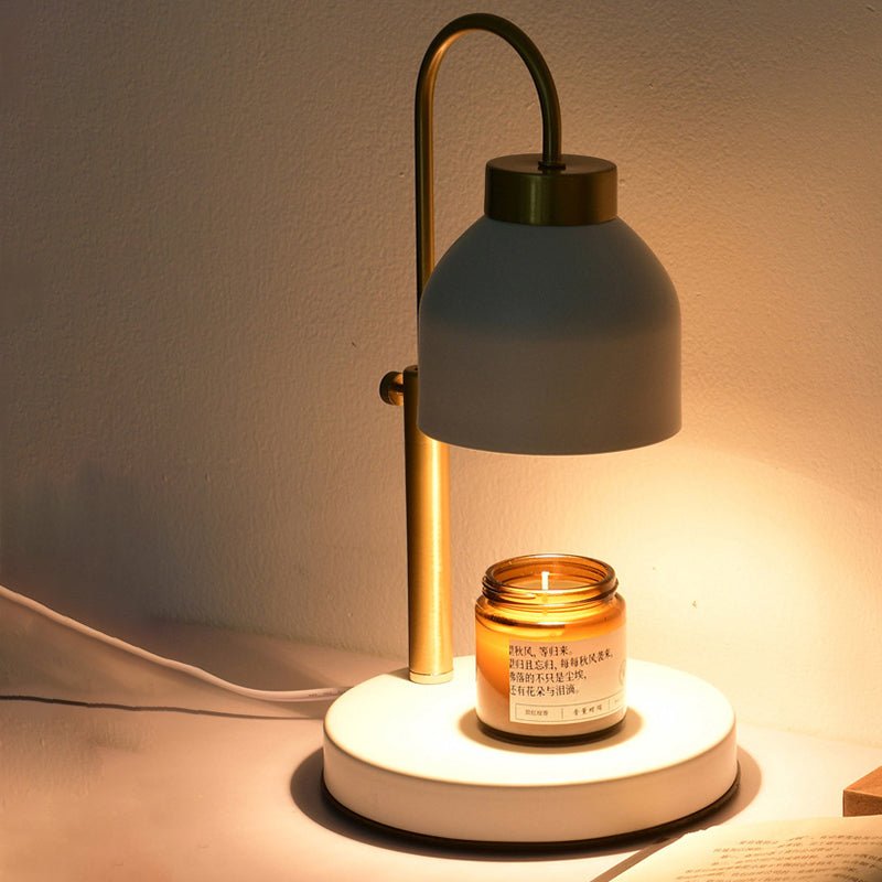 Lampe de table en cire fondante à 1 lumière levable ronde en fer nordique contemporain pour chambre à coucher 