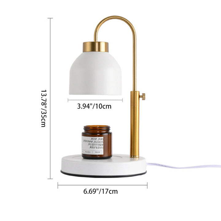 Lampe de table en cire fondante à 1 lumière levable ronde en fer nordique contemporain pour chambre à coucher 