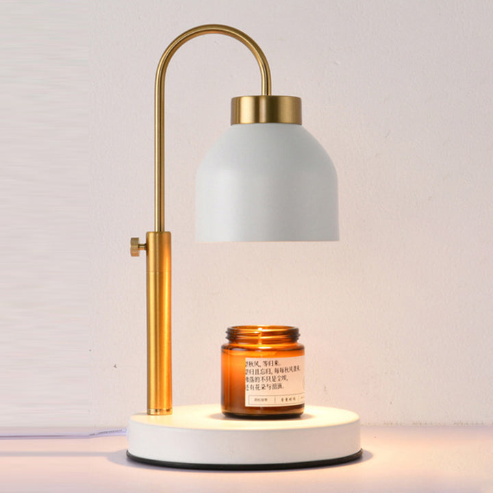 Lampe de table en cire fondante à 1 lumière levable ronde en fer nordique contemporain pour chambre à coucher 