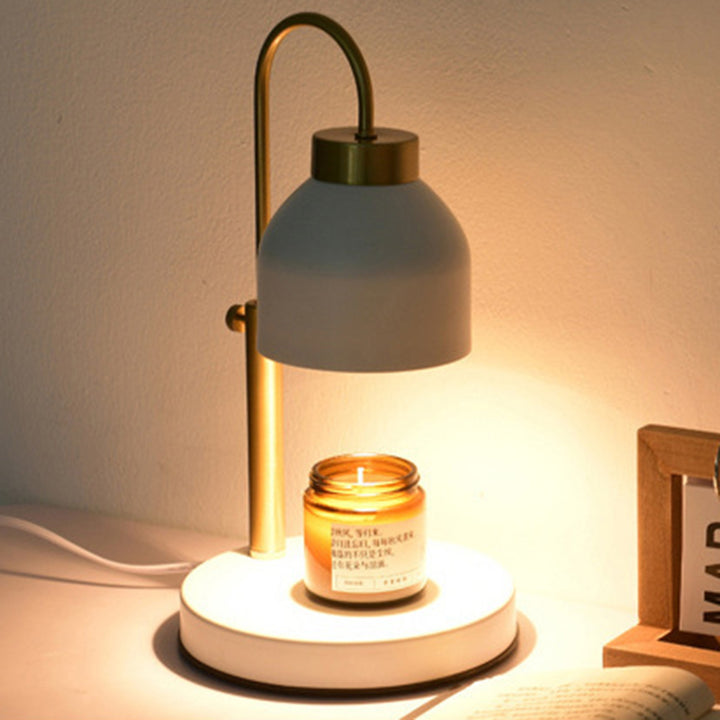 Lampe de table en cire fondante à 1 lumière levable ronde en fer nordique contemporain pour chambre à coucher 