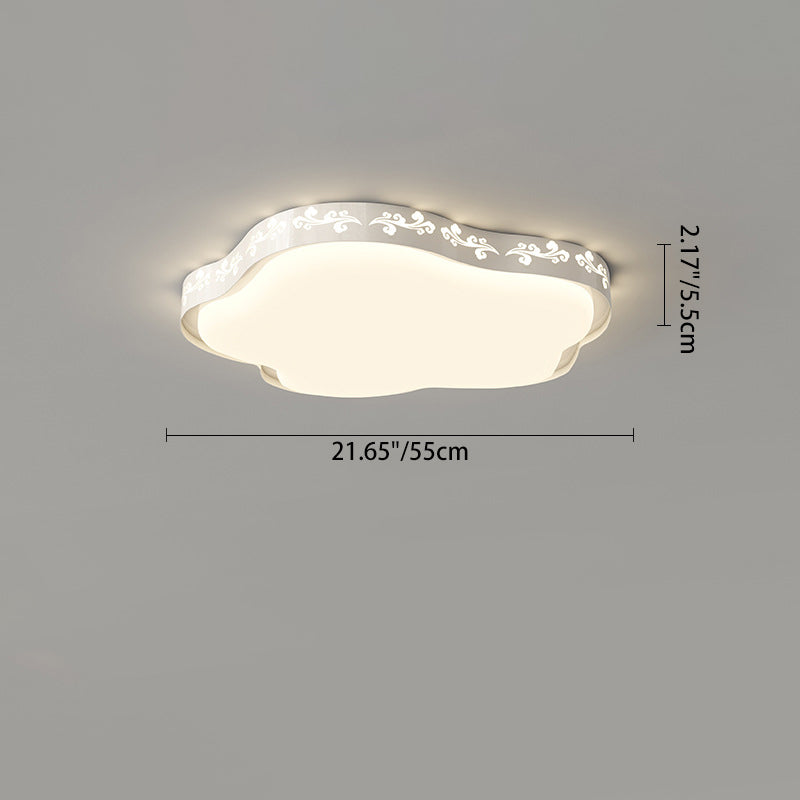 Contemporary Creative Iron PV Cloud Shade LED Flush Mount Ceiling Light For Living Room