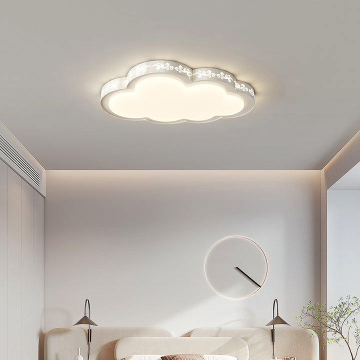 Contemporary Creative Iron PV Cloud Shade LED Flush Mount Ceiling Light For Living Room