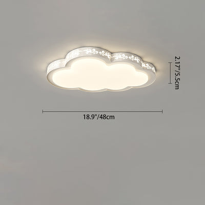 Contemporary Creative Iron PV Cloud Shade LED Flush Mount Ceiling Light For Living Room