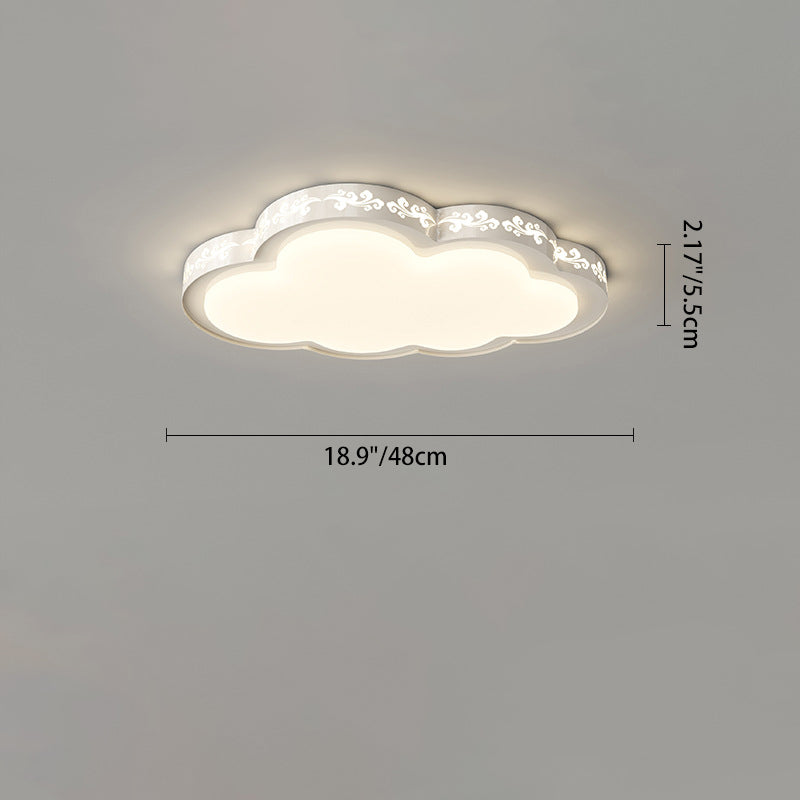 Contemporary Creative Iron PV Cloud Shade LED Flush Mount Ceiling Light For Living Room