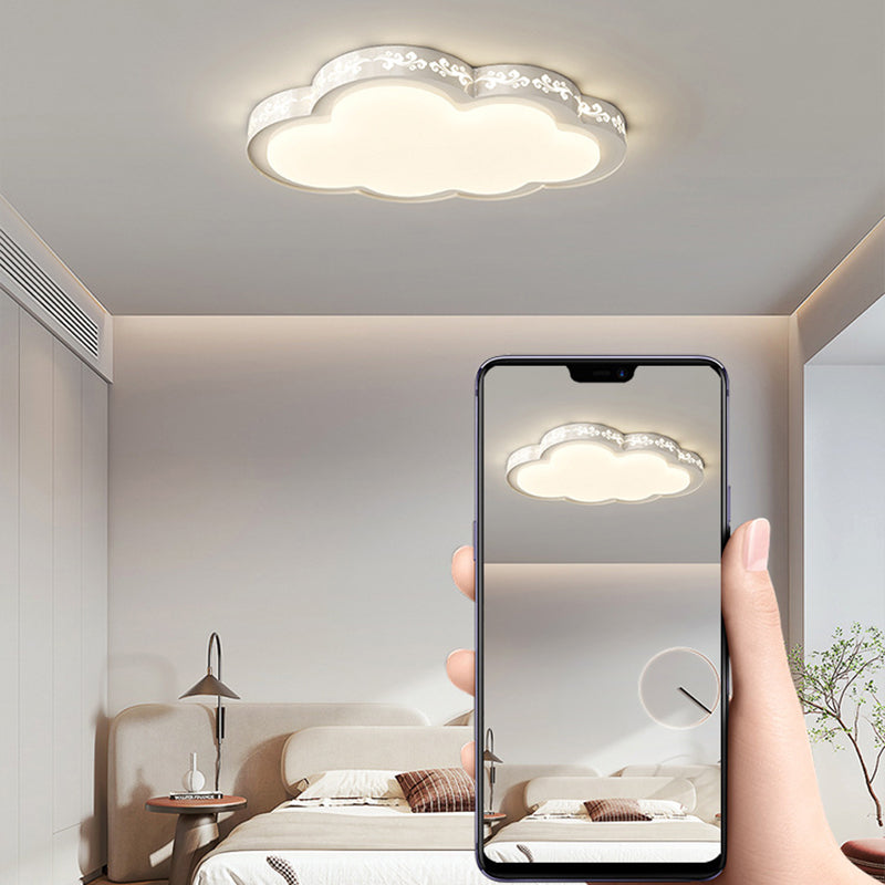 Contemporary Creative Iron PV Cloud Shade LED Flush Mount Ceiling Light For Living Room
