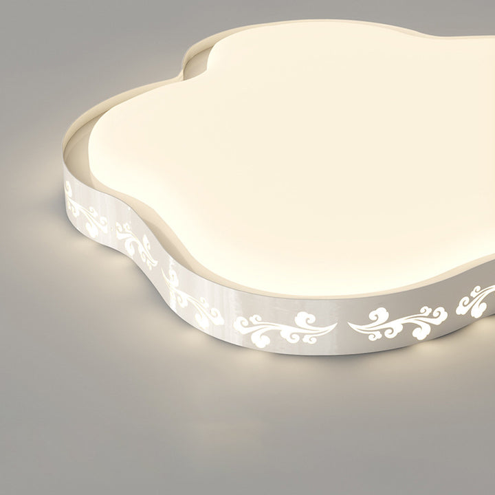 Contemporary Creative Iron PV Cloud Shade LED Flush Mount Ceiling Light For Living Room